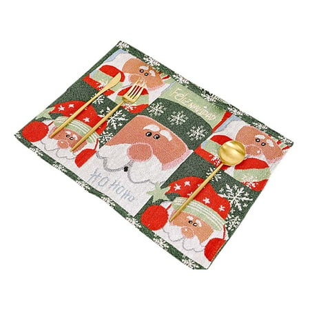 

Festival Knitted Tableware Pad Christmas Dinner Table Mats Place mat Cup Pads Christmas Party Table Decoration