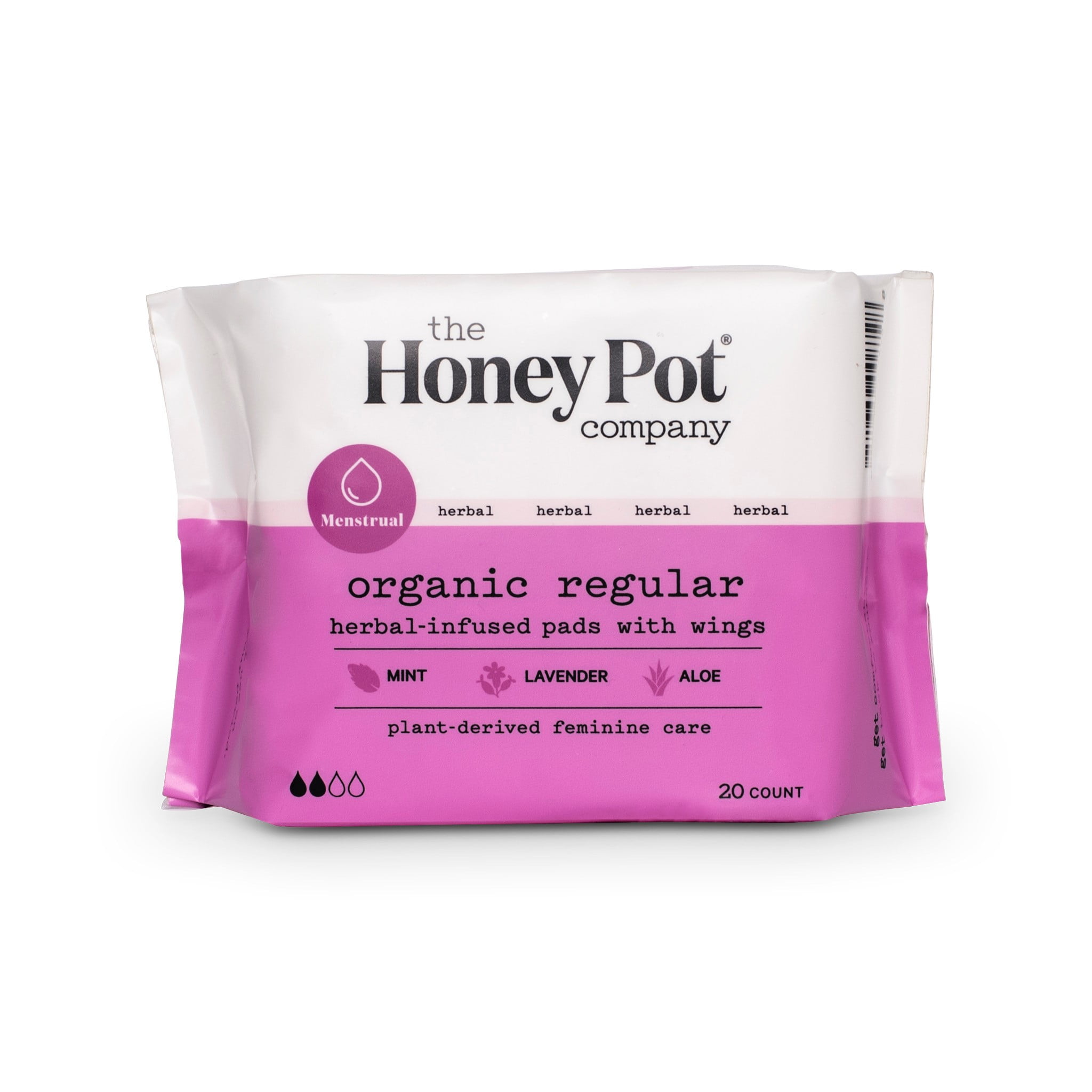 The Honey Pot Company Organic Herbal Regular Pads, 20 Count