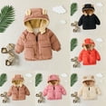 thumbnail image 4 of NOKIO Winter Coats For Toddler Kids Baby Boys Girls Boys/Girls Solid Color Autumn/Winter Cute Cartoon Hooded Zipper Coat Party Birthday School Hooded Jacket Children'S Hooded Down Jacket With Pockets, 4 of 4
