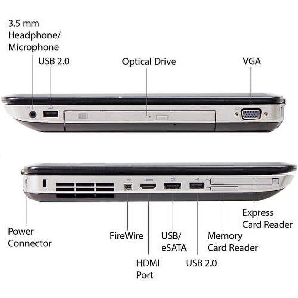 Dell 15.6" Latitude E5520 WA5-0903 Laptop PC with Intel Core i5-2410M Processor, 8GB Memory, 500GB Hard Drive and Windows 10 Pro
