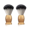 thumbnail image 1 of Mens Shaving Brush Hardwood Handle Luxury Professional Hairdressing Tools 2 Pack Yl, 1 of 5