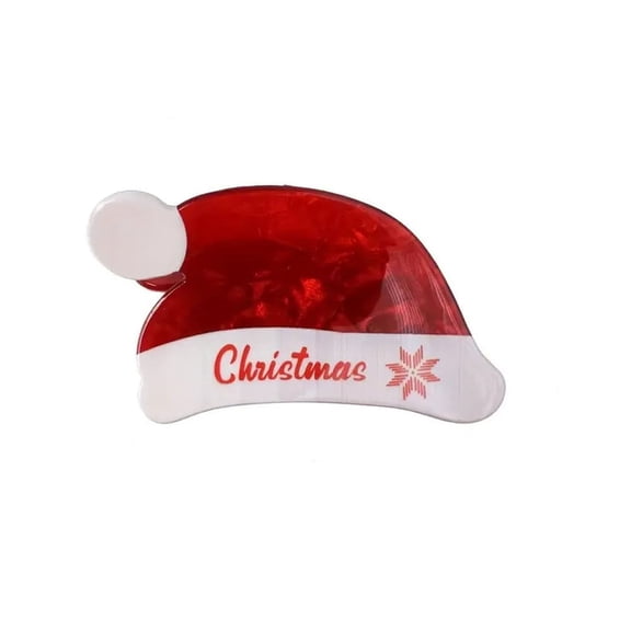 Christmas Hat Shaped Jaw Clip Festive Cartoon Hair Clamps for Thin and Thick Hair Seasonal Non Barrettes Women Girls