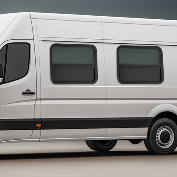 Black 2 PCS Rectangular RV Window Clip-on Mounting Rv Window Modern Rv Vertical Slide Window with Tinted Glass