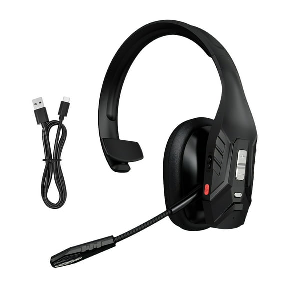 Trucker Bluetooth Headset, Bluetooth Wireless Headset with Mic and Dual Noise Cancelling Microphone & Mute Button, for Truck Driver/Home Office/Phones PC Computer