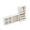 thumbnail image 2 of Dollhouse Miniature Furniture Set 4PCS Wooden Cabinet Cupboard 1:12 Dollhouse Various Styles DIY Freely Combinable Furniture Kit Kitchen Bedroom Living Room Display Ornaments (White), 2 of 6