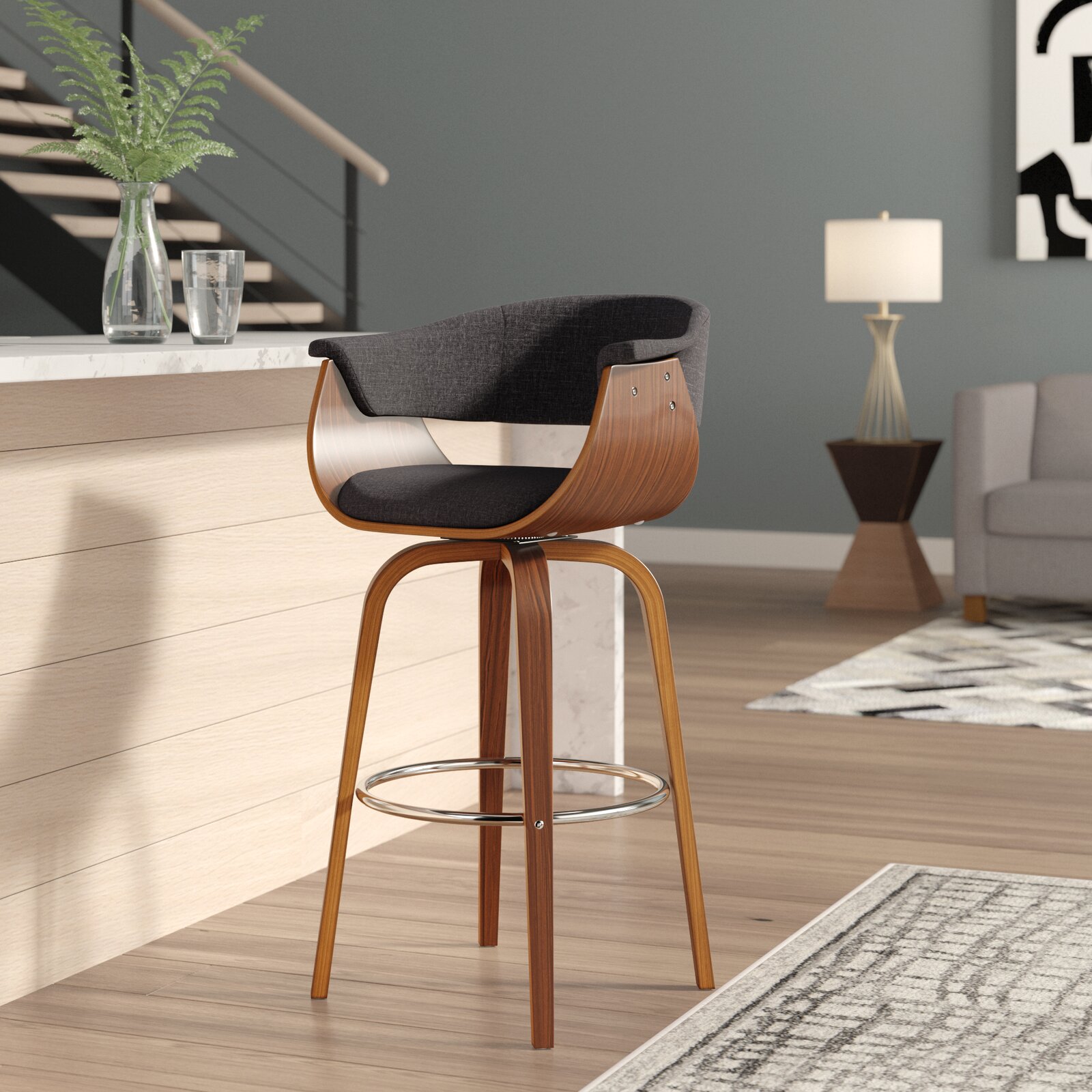 Salvador 28.5" Swivel Counter Stool, Back Style Low Back, Swivel Yes