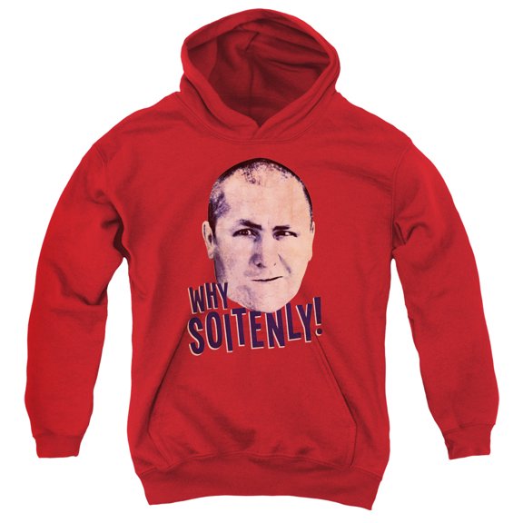 Three Stooges Why Soitenly Youth Pullover Hoodie Sweatshirt Red