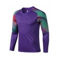 thumbnail image 3 of Hansber Boys Padded Soccer Goalie T-Shirt Goalkeeper Jersey Uniform Long Sleeve Football Training Purple M, 3 of 6