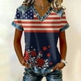 thumbnail image 2 of Trgacdwlo Waffle 250 Anniversary USA T Shirt 1776-2026 Flag Print Women's Short Sleeve Tops Independence Day Red White and Blue 4th of July Shirts Womens L, 2 of 4
