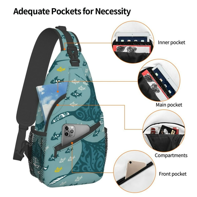 LAKIMCT Sea Depth Manta Ray Fish Sling Shoulder Crossbody Bag Chest Bags for Men Women Crossbody Backpack Daypack Walmart