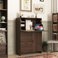 thumbnail image 4 of Fold-Up Desk Cabinet with Storage Drawer and Shelves, Storage Cabinet with Fold-Up Desktop, Multifunctional Desk Cabinet for Home/Office/Dormitory/Small Spaces, 4 of 9