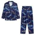 thumbnail image 6 of SEANATIVE Galaxy Dragonfly Button Up Pajamas for Women Size L Button Up Sleeping Sets Pj Loungewear Tops and Pants Set of 2 Women Sleepwear Button Down Plus Size Nightwear, 6 of 7