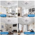 thumbnail image 6 of 25.6” Ceiling Fan with Lights and Remote, Flush Mount Modern Indoor Ceiling Fans with 6-Speeds, Dimmable LED, 7 Blades for Bedroom Dining Room Living Room and Kitchen, 6 of 8