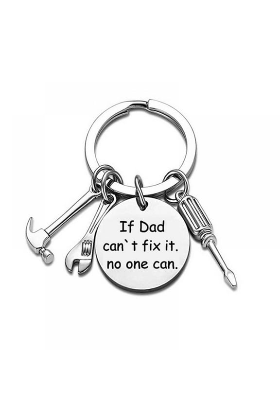 4PCS Fathers' Day Dad Papa Birthday Gifts Trendy Keyring Metal Hand Tools Daddy Fathers Day Keyring Men Father Party Gift Metal