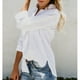 thumbnail image 1 of Camisa con botones de color puro, blusa de manga larga para mujer, camisa con cuello vuelto, blusas con cuello vuelto, rendimiento inigualable, 1 of 6