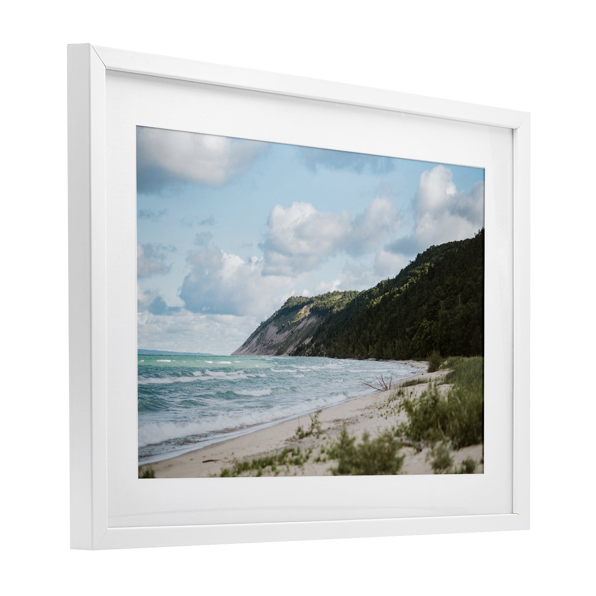 Stupell Industries Sleeping Bear Cliff White Framed Print Under Glass, design by Amy Carroll