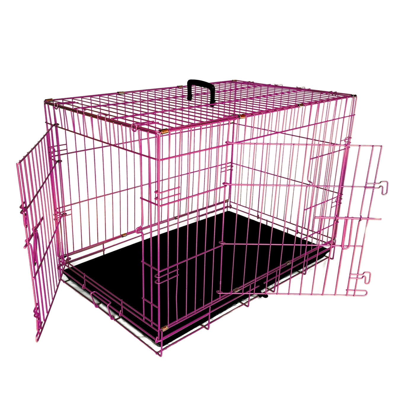 Pet Expressions Pink 24 Inch Colored Metal Wire Dog Crate - Available in Various Sizes and Colors