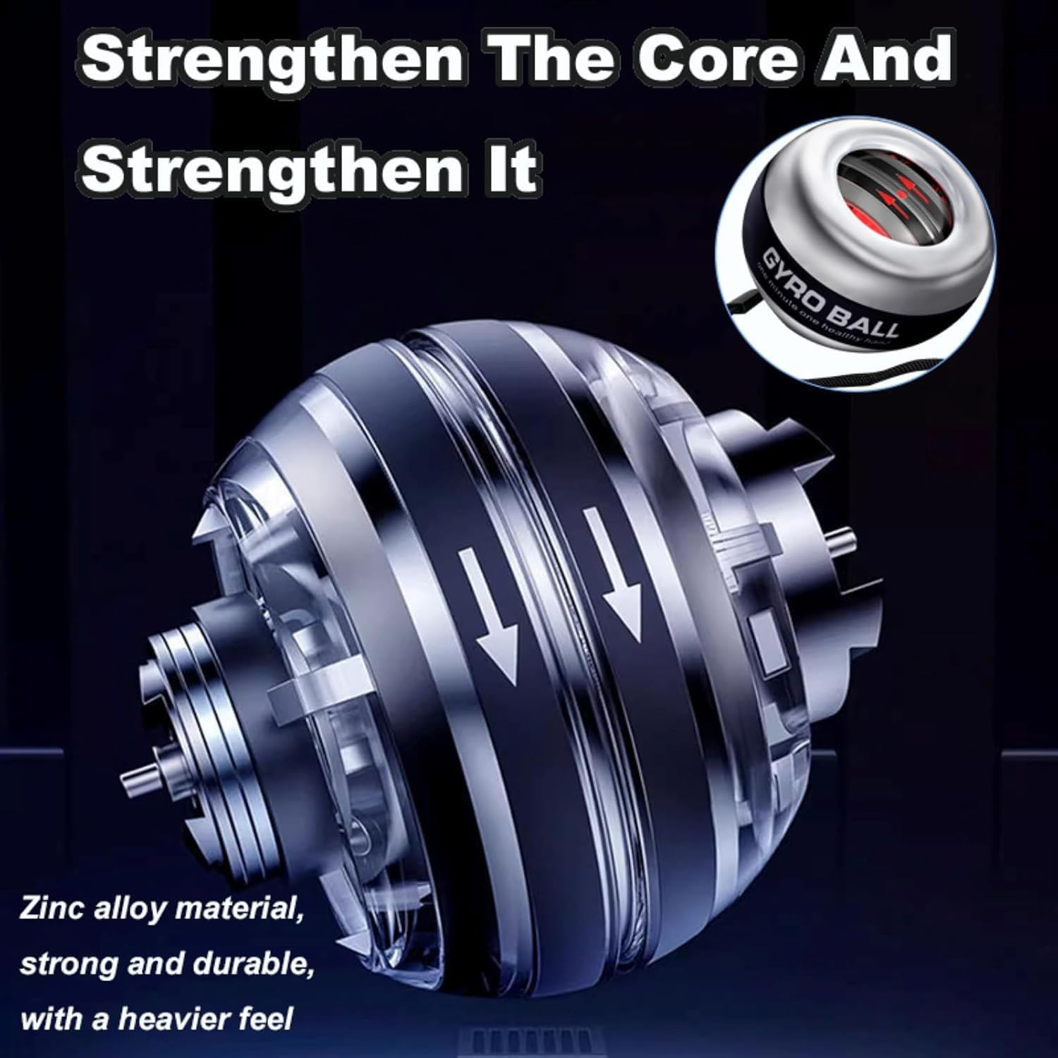 2026 New Curaball Torque Ball, Curaball Hand Exerciser, Gyro Ball with LED Lights and Portable Case, Hand Gripper Strengthener, Grip Strength Trainer for Strengthen Arms, Fingers, Bones and Muscles