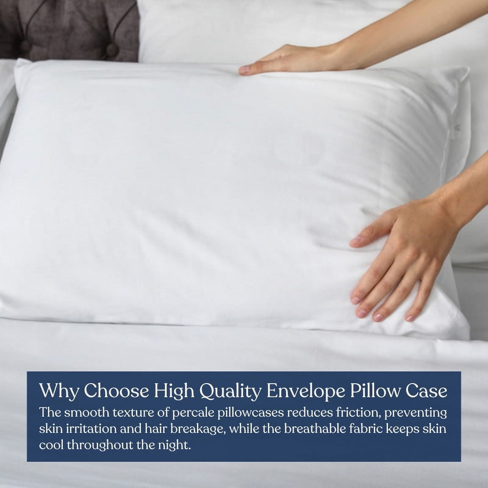 Delara GOTS Certified 100% Organic Cotton King Pillowcase Set of 2, 21"x36", 400TC Long Staple, Ultra Soft, Breathable & Smooth, Natural
