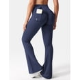 thumbnail image 2 of Leggins YEOREO Brittany Flare con bolsillos para mujer, color azul marino, talla M, 2 of 5