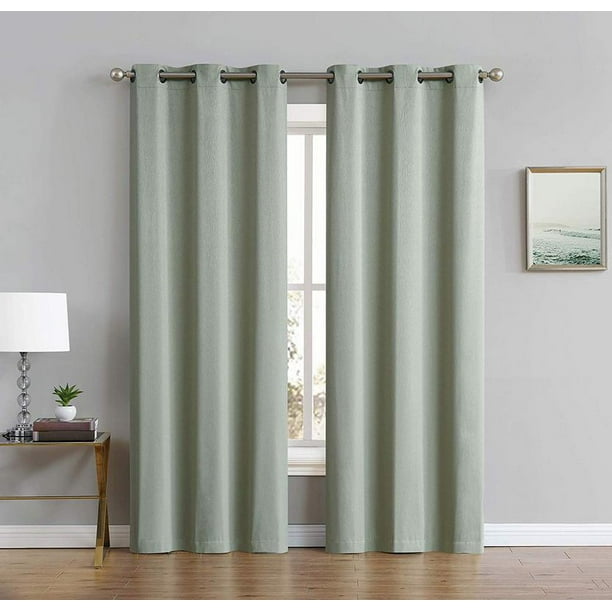 Madison 100 Blackout Curtains Newly Innovated Eco Friendly Light Weight Fabric With Grommets Heat And Light Blocking Drapes Panel Pair 38 W X 84 L Moss Walmart Com