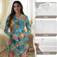 thumbnail image 6 of Yuyamidu Maple Leaves Button Up Nightgowns Size XL Thanksgiving Long Night Shirts for Women Sleepwear Soft Postpartum Pajamas Dress Fall Long Sleeve Nightdress, 6 of 7