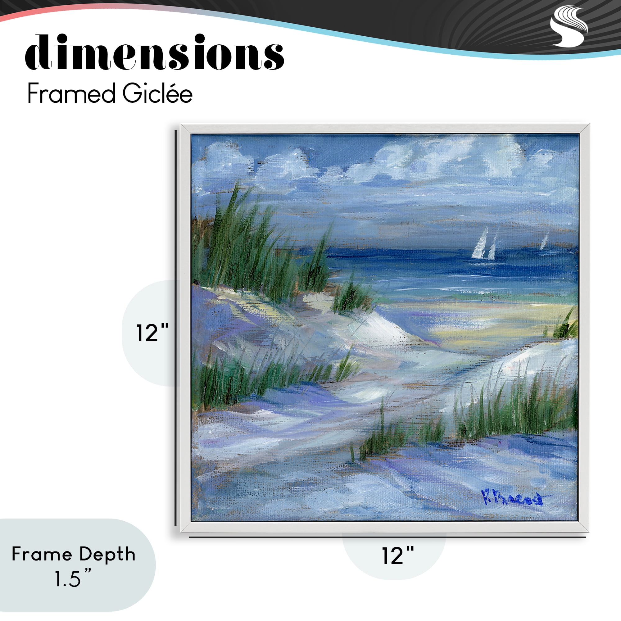 Stupell Industries Crooked Island Dunes & Sailboats White Framed Giclee Art, design by Paul Brent