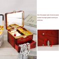 thumbnail image 4 of Caja de música de piano de bailarina giratoria clásica Cajas de joyería con mecanismo de relojería (Borgoña) Tmvgtek Para estrenar, 4 of 5