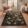 thumbnail image 4 of KUETH 8x10 Machine Washable Modern Floral Rug for Living Room, Large Soft Low Pile Non Slip Backing Area Rug, Midnight Navy Rug for Bedroom Dining Room Office, 4 of 5