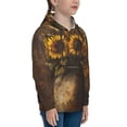 thumbnail image 3 of Picia Rustic Sunflower Bouquet Pattern Youth Hoodie - Warm Pullover Sweatshirt with Kangaroo Pocket, Ideal for Boys and Girls-X-Large, 3 of 6