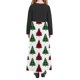 thumbnail image 5 of Vestido de manga larga con cuello redondo para niña, estampado navideño, manga larga, cuello redondo, bolsillos, falda larga informal para adultos, vestido de poliéster para niña., 5 of 5