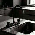 thumbnail image 2 of RV Kitchen Faucet 8 Inch Hole Spread Metallic Camper Sink Faucet, 360° Rotatable High Arc Gooseneck Leak-Proof for Motorhome Travel Trailer Mobile Home(Fit for 8 inch 2 or 3 Hole Sink), Matte Black, 2 of 10