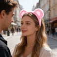 thumbnail image 3 of Bear Ear Headband & Tail Set Soft Stuffed Accessory With Heart Patches For Party Themed Celebrations(Pink-7.9In), 3 of 3