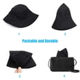 thumbnail image 4 of Sombrero de cubo para mujeres y hombres, gorra reversible de algodón para verano, playa, estilo de color sólido(Azul marino)(), 4 of 5