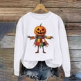 thumbnail image 4 of Jsaierl Women's Halloween Sweatshirts Spooky Pumpkin Ghost Print Sweatshirt Classic Crewneck T-shirt Long Sleeve Dressy Casual Pullover Tops Halloween Costumes, 4 of 4