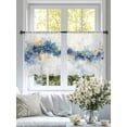 thumbnail image 4 of Marble Texture Sheer Curtains 54 Inches Long 2 Panels Blue White Veined Abstract Design Light Filtering Semi Sheer Window Curtains Drapes for Bedroom Living Room 52"x54", 4 of 7