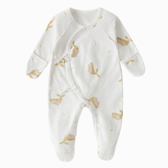 JUMEYU Baby Rompers Boy Fall Baby Girl Romper Newborn Romper Infant Long Sleeve Jumpsuit Cute Baby Girl Clothes 0 3 6 9 12 18 Months (Gold,Newborn)
