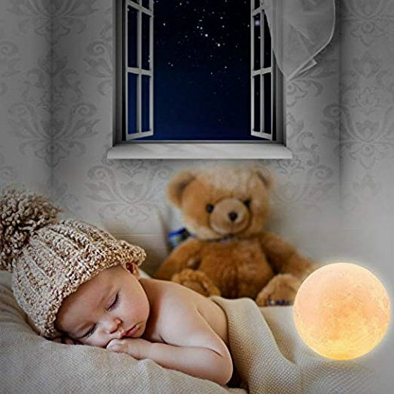 Moon Lamp, LOGROTATE 3D Print LED 16 Colors RGB Moon Light