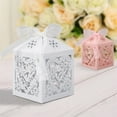 thumbnail image 5 of 10/50pcs Beautiful white Love Heart Laser Cut Wedding Candy Gift Box for Wedding Favor Birthday Party Bridal Shower with Ribbon, 5 of 8