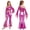 Hot Pink, variant on iiniim Girls Sparkly Dance Outfits Sequin Crop Top and Metallic Flare Pants Kids Hip Hop Disco Gold 6