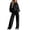 Black, variant on LRGSHF Womens Two Piece Outfits Leopard Print Long Sleeve Hoodie and Wide Leg Pants Set Loungewear