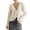 Beige, variant on HUITKMM Women Tshirts Women's Summer Stylish Fitted Flare Long Sleeve Pleated French Shirt Blouse for Casual Wear