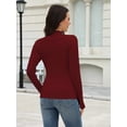thumbnail image 4 of Ekouaer Womens Mock Neck Thermal Top Long Sleeve Base Layer with Thumbholes Warm Winter Undershirt Slim Fit Thermal Wear, 4 of 9
