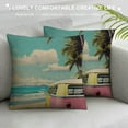 thumbnail image 3 of COMIO  Vintage Car Pillows Covers Tropical Ocean Beach Palms Car Surfboard Decorative Throw Pillow Cushion Cases Accent Pillow Covers for Sofa Bed Car Couch, 3 of 5