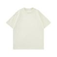 thumbnail image 2 of Eryao Today's Deals Men's Cotton T-Shirts Oversized Unisex Short Sleeves Casual Loose Wash Solid Basic Tee Tops,Beige,XL, 2 of 4