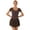 Coffee, variant on Aislor Women's Short Sleeve Backless Skirted Leotards Ballet Dance Dress Gymnastics Dancewear White L