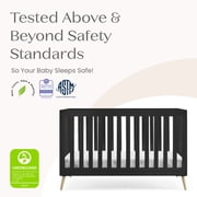 Delta Children Essex 4-in-1 Convertible Baby Crib - Greenguard Gold Certified, Ebony/Natural
