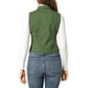thumbnail image 3 of Chaleco sin mangas de mezclilla lavado para mujer INSPIRE CHIC con botones y bolsillos en verde olivo XL, 3 of 7