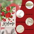 thumbnail image 3 of Welcome Summer Geranium Decorative House Flag, Spring Red Floral Flowers Bee Garden Yard Outside Decorations, Farmhouse Outdoor Large Home Decor Double Sided 28 x 40, 3 of 6