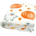 thumbnail image 2 of Serafina Home Throw Halloween Blanket: Fuzzy Pumpkin Patch with Cute Happy Ghosts on Velvet Fleece for Sofa Bed Couch Chair Dorm, 2 of 6